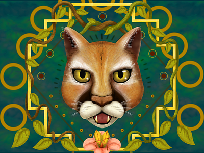 Puma — the symbol of the living world art artwork digital art illustraion inca mythology print design