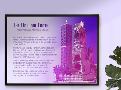 Kaiser Wilhelm Memorial Church or the Hollow Tooth of Berlin architecture berlin blend blending modes church design gradient graphic design graphicdesign history information modern pink poster poster art posterize purple