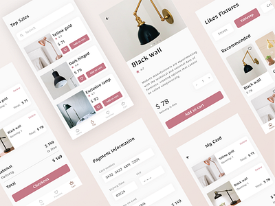 Concept of mobile application "lamp shop"