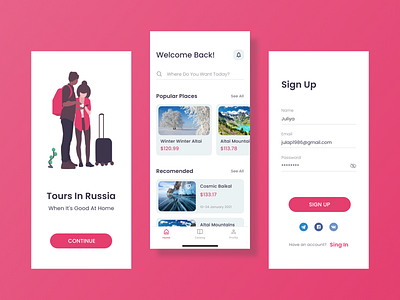 Travel Russia app app design figma ios sign up splash splash screen travel typography ui ui design