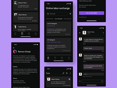 Online labor exchange app design exchange figma ios labor labor exchange ui ui design ux ui