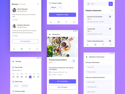 Mobile application Reservation of tables in restaurants and cafe android app design figma reservation reservation of tables reservation of tables restaurant restaurant app ui design ux ui