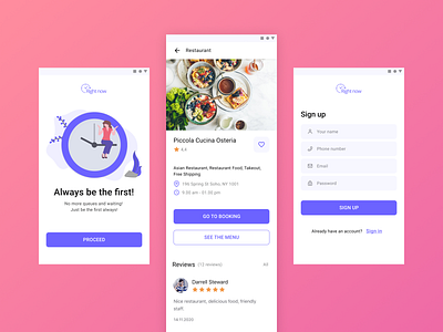 Restaurant search and table reservation app android android app app design figma restaurant sign in sign up splash ui ui design ux ui