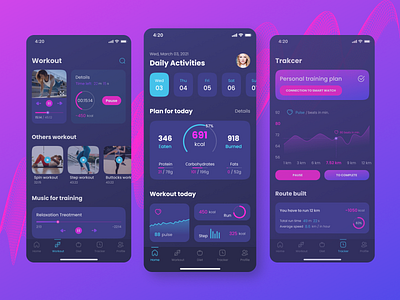 A mobile application, that will help you when doing sports app diet figma sport tracker ui design ux ui workout