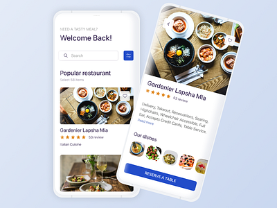 Restaurant App app design figma food ios reservation restaurant ui ui design ux ui