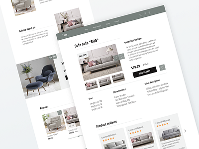 Website Upholstered Furniture Store figma sofa store ui design website design