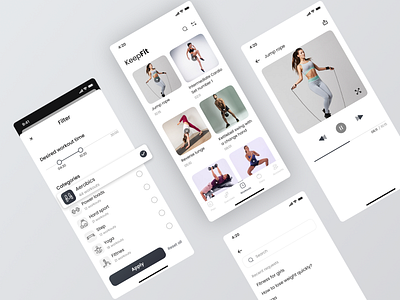 Fitness app app design figma filter fitness fitness app search ui design ux ui video