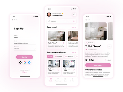 Applications for the selection of interiors in the house app branding design figma graphic design logo mobile ui ui design ux ui