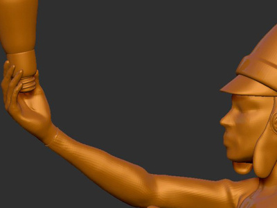 La Modernité 1914 3d allegory bulb hand woman zbrush