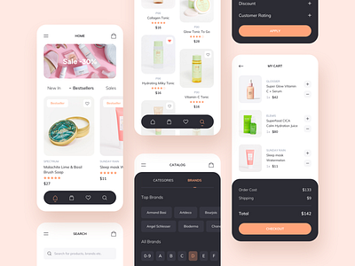 Beauty goods - e-commerce app concept