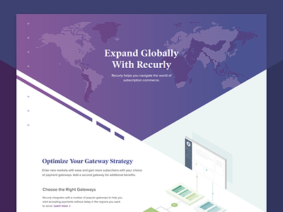 Recurly International Page commerce design global globally international isometric revenue subscription