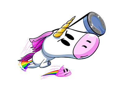 Unicorn animal cartoon comic cool cute fart flying fun funny horse humor illustration myth poop pride rainbow
