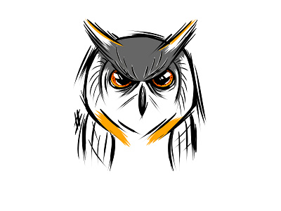 Owl animal bird cartoon comic cool design eyes illustration ink sketch
