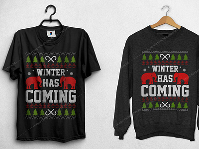 winter has comming Christmas T-shrit design