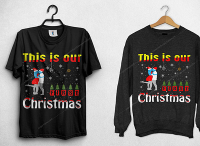 This is our First Christmas Christmas T-shrit design christmas t shirt christmas t shirt design bundle christmas tree chritsmas t shirt design