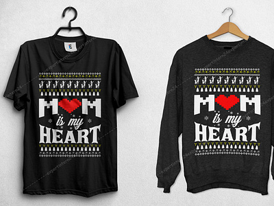 Mom is my Love Christmas T-shrit design