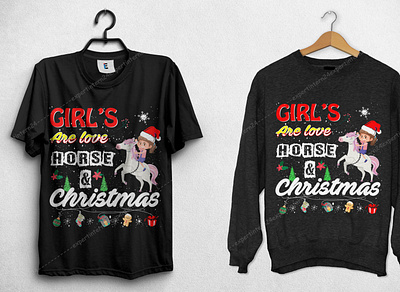 Girls who love christ mas and horse Christmas T-shrit design christmas t shirt christmas t shirt design bundle christmas tree chritsmas t shirt design