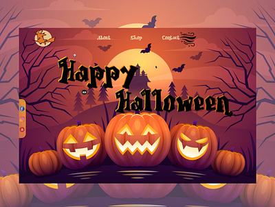 Happy Halloween 🎃 celebrate concept dribbleweeklywarmup festival ghost halloween halloween design halloweenbash landingpage mood rebound scary spooky uidesign webdesign webdevelopment website