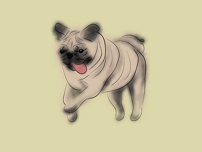 Pug dog graphic design illustration pet pets procreate