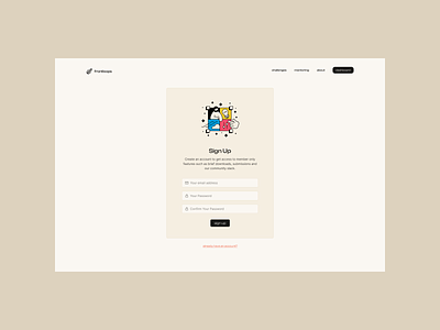 Design Loops — Sign Up auth calm challenge color community design desktop graphic design minimal signin signup typography ui ux web website white yellow