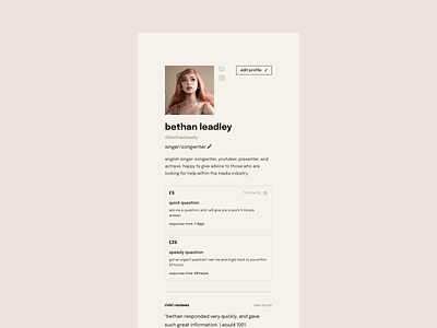 User Profile - Rinkl branding design desktop minimal profile rinkl social typography ui ux website
