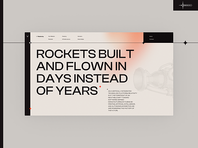Relativity 3D Printing Rockets - Hero 3dprint cream design desktop future minimal print red rocket space star tech typography ui ux website