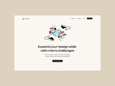 Design Loops - Hero challenge design desktop hero illustration landing minimal typography ui ux website