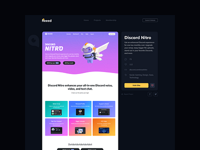 Heeed - Website Design Feedback dark darkmode design desktop feedback landing page minimal purple social theme ui ux website