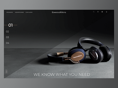 Bowers & Wilkins Header Redesign, Uni. Project design gray header header design photoshop project redesign university