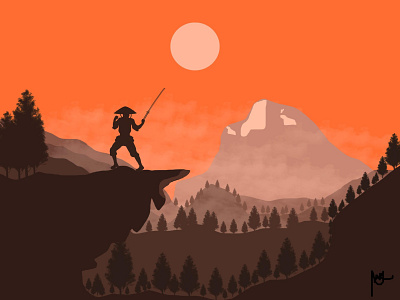 Digital Illustration Japanese Samurai :Lifestyle 3d animation art branding design graphic design illustration illustrator logo motion graphics ui vector