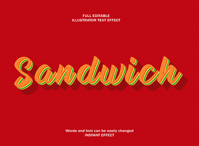 sandwitch text effect art branding design graphic design illustration illustrator logo ui ux vector