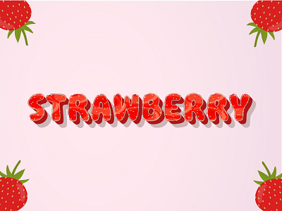 strawberry vector text effect art branding design graphic design illustration illustrator logo ui ux vector