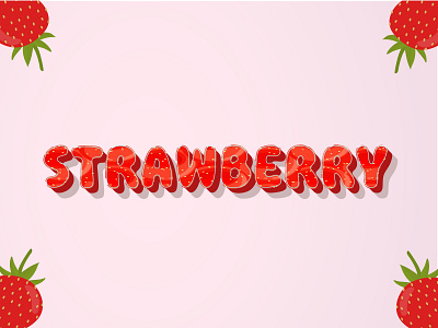 strawberry  vector text effect