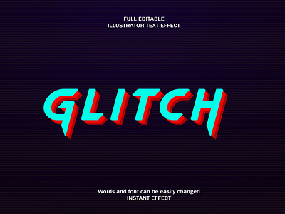 glitch vector text effect