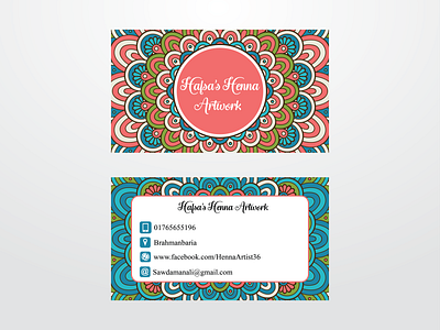 visiting card hafsa henna animation art branding design graphic design illustration illustrator logo ui ux vector