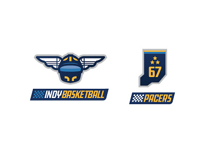 Indiana Pacers Rebrand - Secondary Logos basketball brand cars helmet identity indiana indiana pacers logo pacers racing state wings