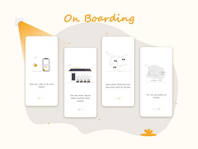 On Boarding Delivery Food app design illustration mobile ui ux vector