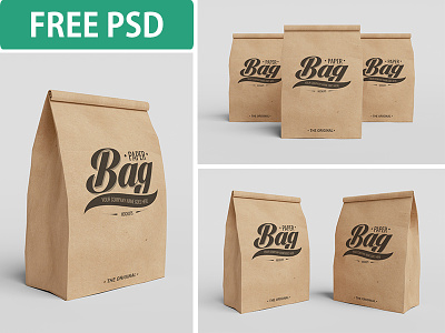 Paper Bag PSD Mockups (FREE PSD)