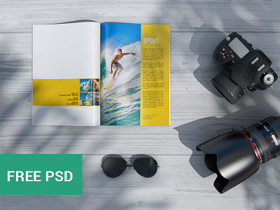 Magazine Psd Mockup 2 (FREE PSD) design download free freebie graphicdesign indesign layout magazine mockup mockups psd template