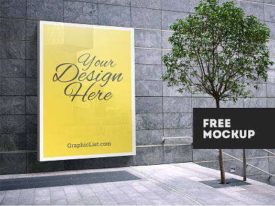 Outdoor Advertising Mockup #1 advertising banner billboard design free freebbble freebie mockup poster realistic resources