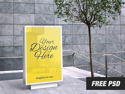 Free Outdoor Advertising Mockup #2 ads advertising banner design free freebbble freebie mockup poster realistic
