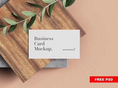 Free minimal business card mockup2