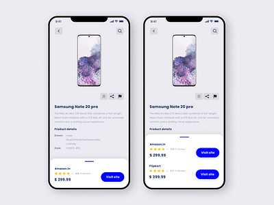 online shopping app product page