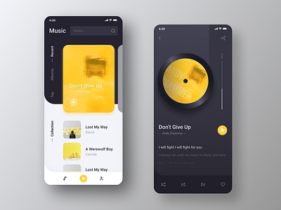Classic Disk music player app design concept