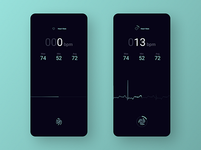 Heart beats monitor app concept