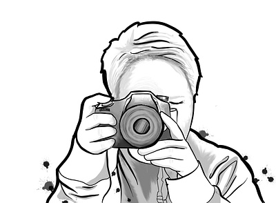 Photographer sketch biography illustator illustration photography portrait art