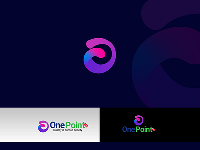 One Point Shop Logo app branding design icon logo minimal typography vector web website