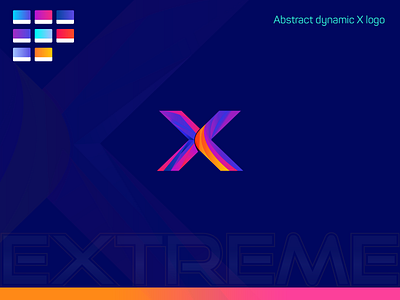 Abstract dynamic X logo