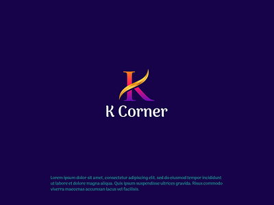 K Corner Logo Concept abstract logo branding design fashion k beauty k corner k logo lettering logo minimal mordern logo typography vector