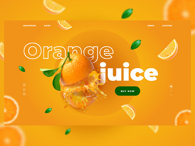 Orange juice main screen art branding design figma first shot graphic graphic design illustration juice orange ui ux web web design
